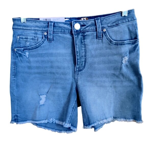 Seven7 Womens 5" Inseam Weekend Denim Shorts Size 6 Fray Hem Light Wash $59 NWT - Picture 2 of 5